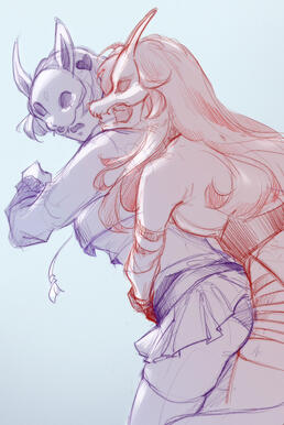 neon red / neon purple