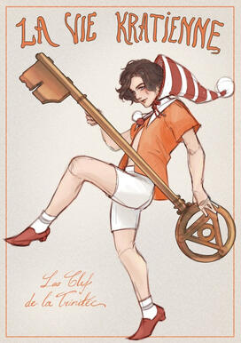 P stands for Passport! (french poster ft. italian character from a korean game wearing a soviet costume design)